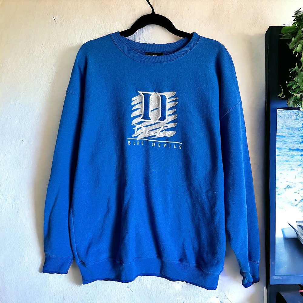 Vintage Duke University Blue Devils Embroidered Sweatshirt - Size: XL
